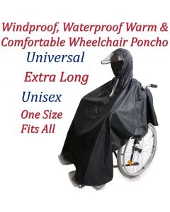 LTG PRO® Wheelchair Poncho Rain Coat Cover Waterproof Hooded Mobility Aid Unisex